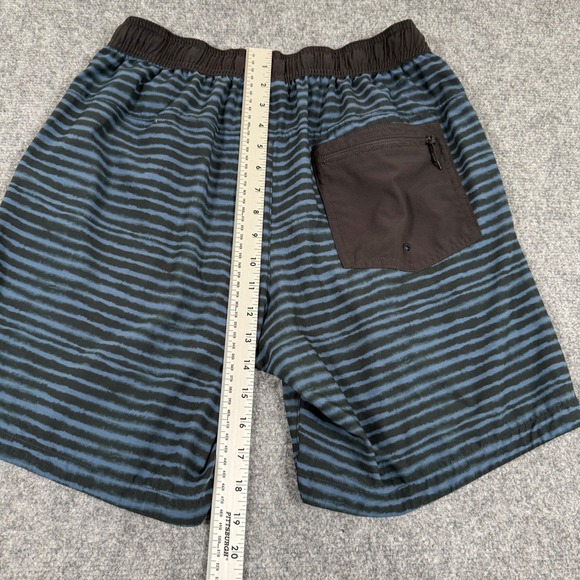 Roark Swim Shorts Medium Blue Black Stripe "Run Amok" Athletic Lightweight Men's - Picture 9 of 10